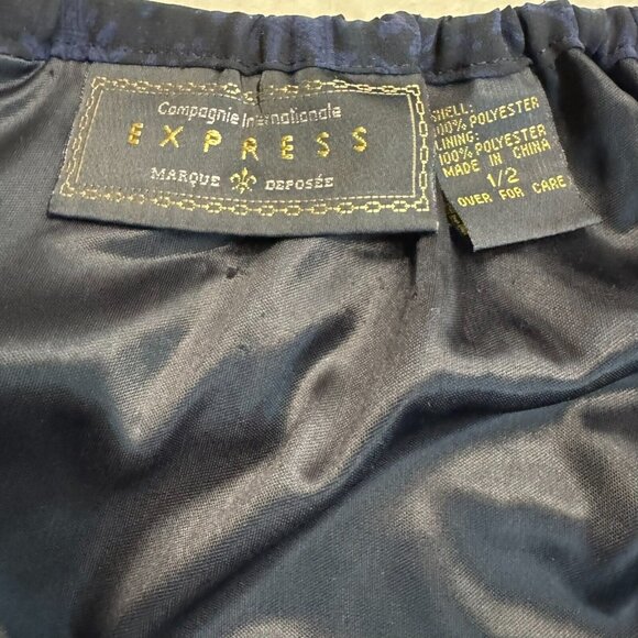 Vintage Y2k 90s Express Black & Blue Paisley Print Maxi Skirt Sz XS 1/2 Compagni - Picture 9 of 12